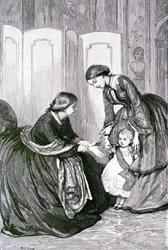 Die Königin und ihr kleiner Enkel Prinz Wilhelm von Preußen, ca. 1880