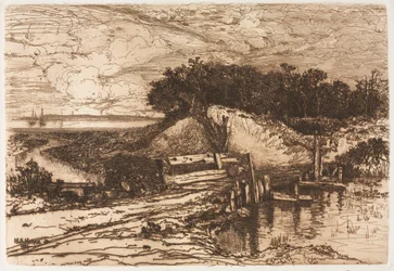 Gardiners Bay, Long Island, gesehen vom Fresh Pond, 1881