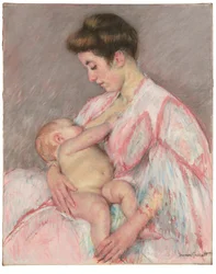 Baby John beim Stillen, um 1908