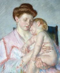 Schläfriges Baby, um 1910