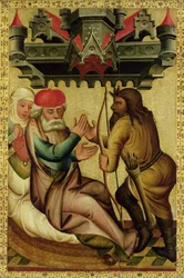 Isaak und Esau vom Hochaltar von St. Peter in Hamburg, der Grabower Altar, 1383