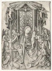 Madonna auf dem Thron mit acht Engeln