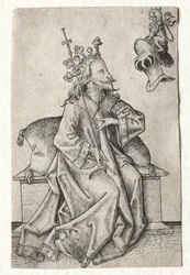 Die kleinen Spielkarten: Zweites Set: Helme: Spielkarte mit König und Helm