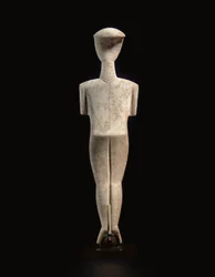 Kykladische liegende weibliche Figur, Namensstück des Schuster-Meisters, Frühkykladisch II, ca. 2400 v. Chr.
