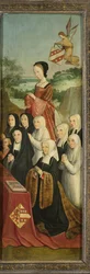 Gedenktafel mit neun weiblichen Porträts