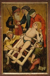 Das Martyrium des Heiligen Laurentius, Rückseite: Den Durstigen zu trinken geben