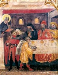 Altarbild des Heiligen Nikolaus, der Heiligen Klara und des Heiligen Antonius (Detail)