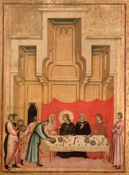 St. Cäcilia und die Geschichte ihres Lebens (Detail: das Hochzeitsbankett von Cäcilia und Valerianus)