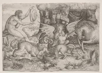 Allegorisches Thema: Kampf der Tiere