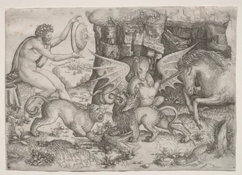 Allegorisches Thema: Kampf der Tiere