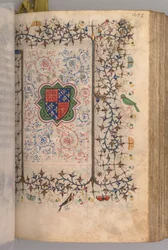 Stunden von Charles dem Edlen, König von Navarra 1361-1425: fol. 137r, Wappen..., um 1405