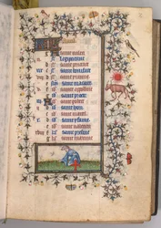 Stundenbuch von Karl dem Edlen, König von Navarra 1361-1425: fol. 4r, April, um 1405