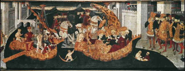 Decameron von Boccaccio: Der Burgherr Pericone empfängt Alatiel, die Tochter des Sultans von Babylon