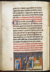 Der Erzbischof von Reims legt dem König die Handschuhe an, aus dem 