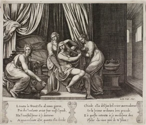 Nymphen helfen Psyche bei ihrer Toilette