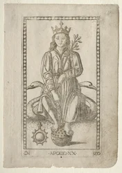 Apollo aus den Tarocchi, Serie D: Apollo und die Musen, #20, vor 1467