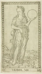Urania, Platte zwölf aus Apollo und die Musen