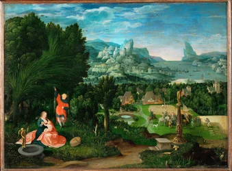 Landschaft mit Rast während der Flucht nach Ägypten