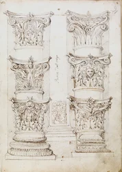Sechs Kapitelle, eine Lisenen und zwei Säulenbasen, ca. 1512-1517