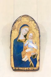 Madonna und Kind, Maestro della Madonna di Palazzo Venezia, Siena, aktiv in der ersten Hälfte des 14. Jahrhunderts, Nationalgalerie für antike Kunst, Rom, Italien