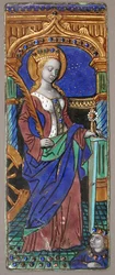 Triptychon-Panel mit der Heiligen Katharina, französisch, 15.-16. Jahrhundert