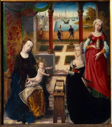 Jungfrau und Heilige Maria Magdalena Gemälde vom Meister der Ansicht von Sainte-Gudule (15. Jahrhundert) 1475 Lüttich, Museum der Schönen Künste