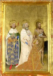 Richard II. von England mit seinen Schutzheiligen (Die linke Innentafel des Wilton-Diptychons)