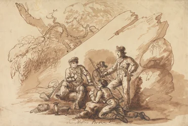 Arbeiter bei der Erfrischung (Banditen?)