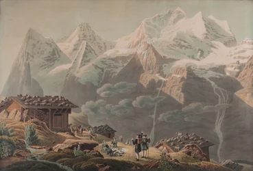 Die Jungfrau, der Mönch, der Eiger von Wengernalp 1822