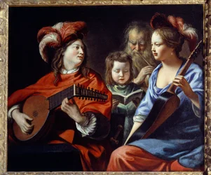 Das Konzert. Eine Gruppe von Musikern der Barockmusik. Gemälde von Mathieu Le Nain