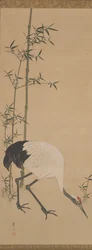 Kraniche, Bambus und Kiefer, Edo-Periode