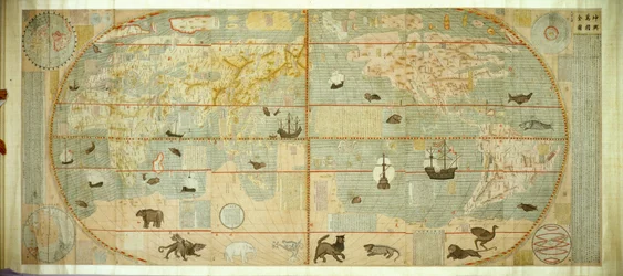 Kunyu Wanguo Quantu Karte der Myriaden Länder der Welt, 1602