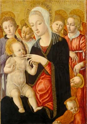 Madonna und Kind mit Engeln und Cherubim