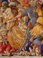 Das Massaker der Unschuldigen (Detail eines Soldaten, der ein Kind erstechen will)