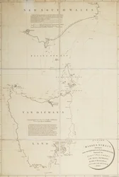 Karte der Basses-Straße zwischen New South Wales und Van Diemans Land, vermessen von Leutnant Flinders von HMS 