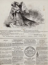 Seite mit Anzeigen (Farblithografie)
