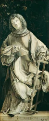 Tafel des Heller-Altars, die St. Laurentius darstellt