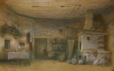Bühnenbild für die Oper Vakula der Schmied von P. Tschaikowski, 1876