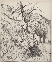 Baum am Berghang, um 1930