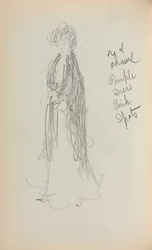Italienisches Skizzenbuch: Stehende Frau mit Schal Seite 53, 1898-1899