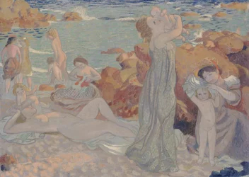 Badende, Strand von Pouldu, 1899