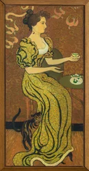 Porträt von Madame Ranson mit der Katze um 1892