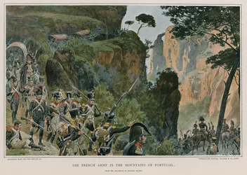 Die französische Armee in den Bergen von Portugal