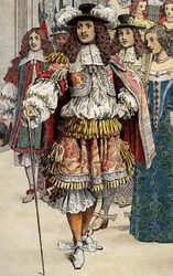 Französischer König Ludwig XIV. in seinem Schloss von Vaux Le Vicomte
