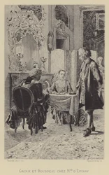 Grimm und Rousseau im Haus von Madame d