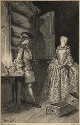 La découverte du Vol - in „Histoire de Manon Lescaut et du chevalier Des Grieux“ von L