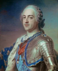 Porträt von Ludwig XV. in Rüstung