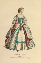Kostüm für die Rolle der Dorimene, um 1868 (Gravur)