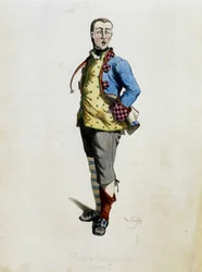 Stenterello - aus „Masques et bouffons“ (Italienische Komödie), Text und Zeichnungen von Maurice Sand, Drucke von A. Manceau, Vorwort von Georges Sand, Paris, Michel Lévy Frères