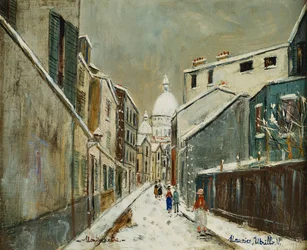 Rue St. Rustique im Schnee, Montmartre, ca. 1939